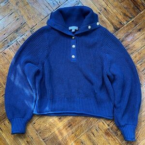 Ribbed blue J Crew Pullover Sweater, size small